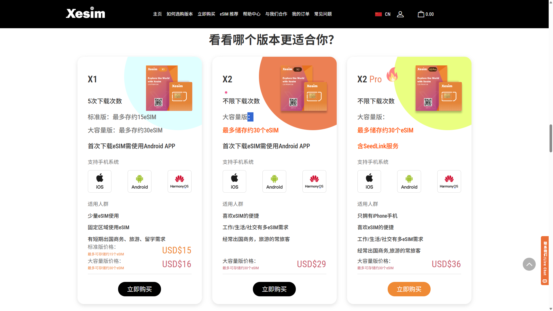 Xesim转接卡类型